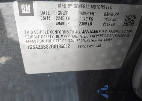 2016 Cadillac Cts Premium Collection from USA, damaged, VIN 1G6AZ5SS2G0185042